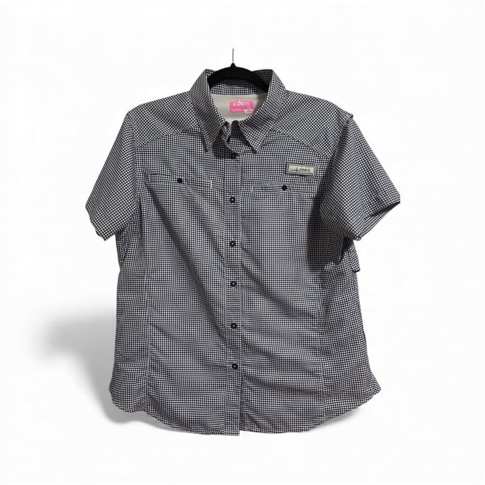 Habit Performance Fishing Shirt Women’s L Solar-Factor 40+ Vented Short Sleeve‎